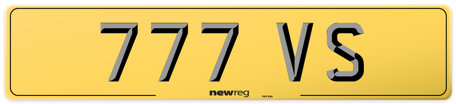 777 VS Rear Number Plate