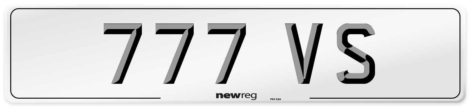 777 VS Front Number Plate