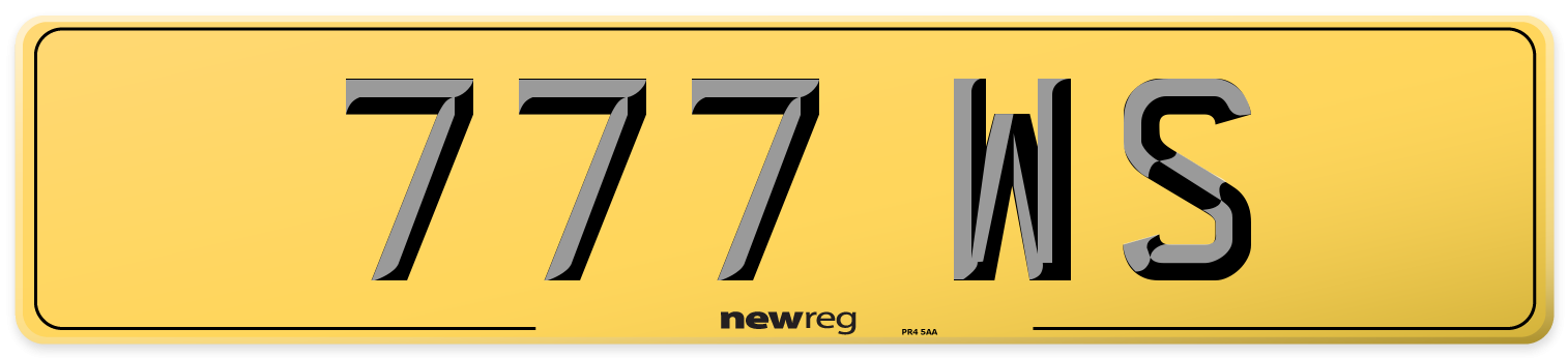 777 WS Rear Number Plate
