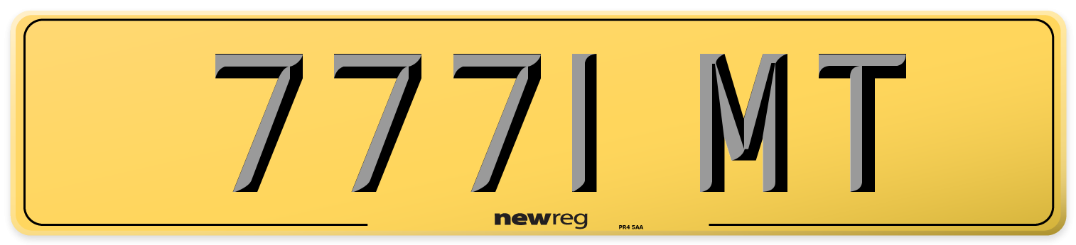 7771 MT Rear Number Plate