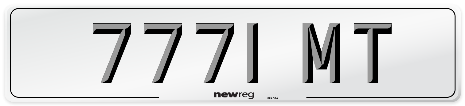7771 MT Front Number Plate