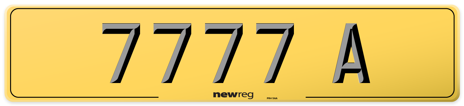 7777 A Rear Number Plate
