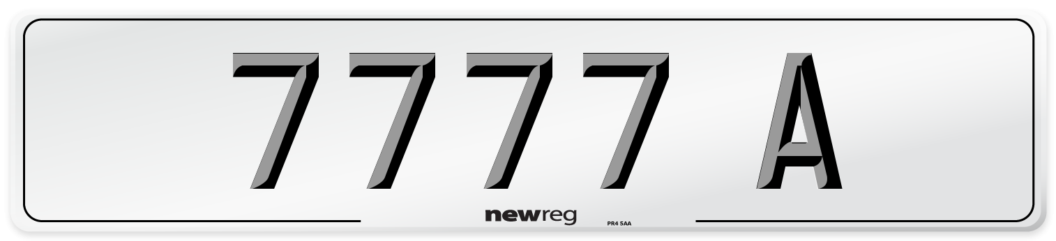 7777 A Front Number Plate