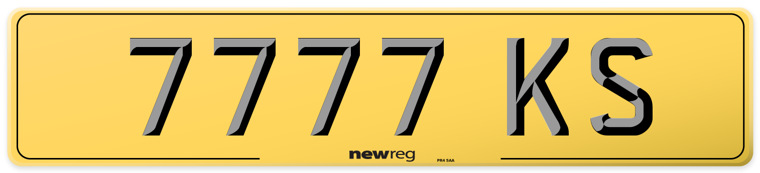 7777 KS Rear Number Plate