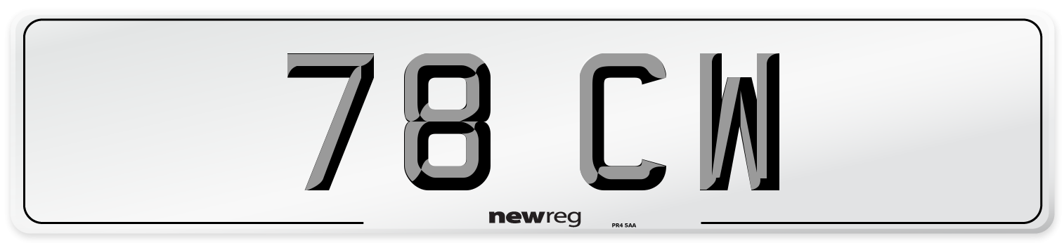 78 CW Front Number Plate
