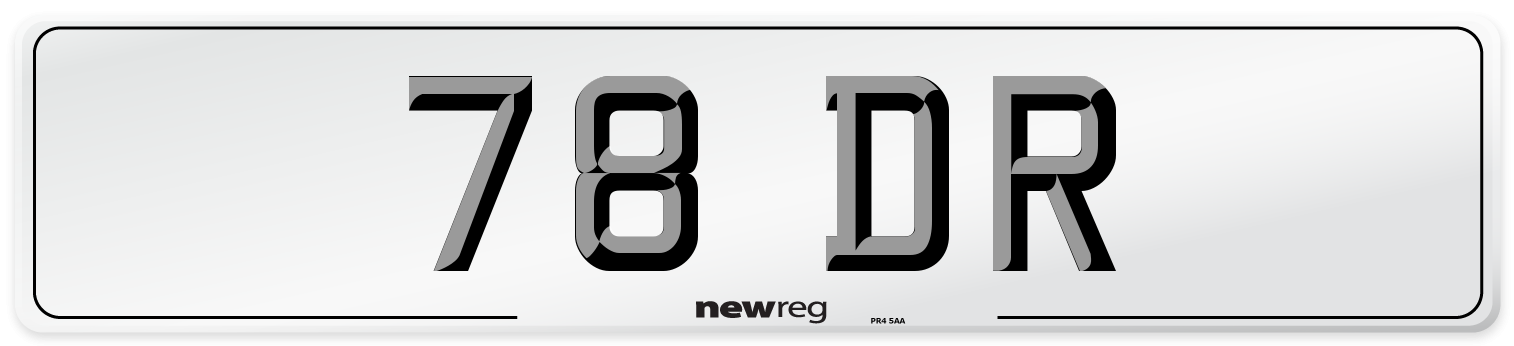 78 DR Front Number Plate