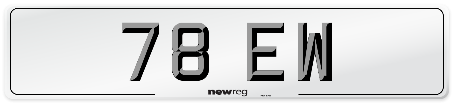 78 EW Front Number Plate
