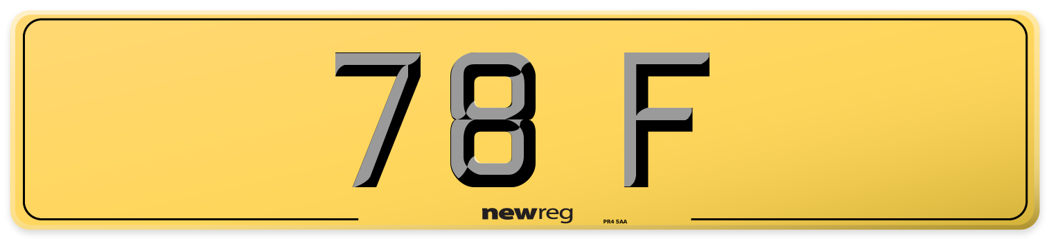 78 F Rear Number Plate