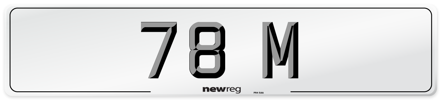 78 M Front Number Plate