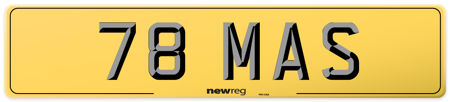 78 MAS Rear Number Plate