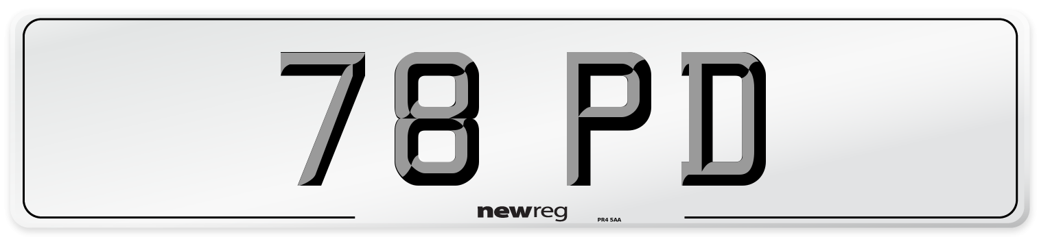 78 PD Front Number Plate