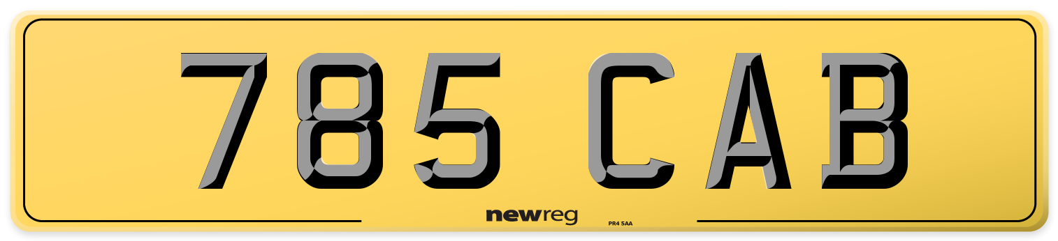 785 CAB Rear Number Plate