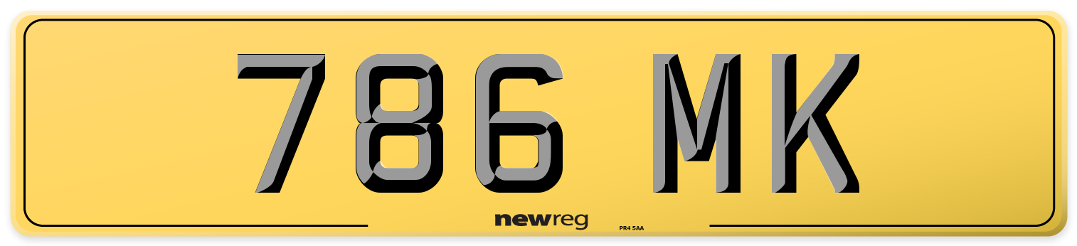 786 MK Rear Number Plate