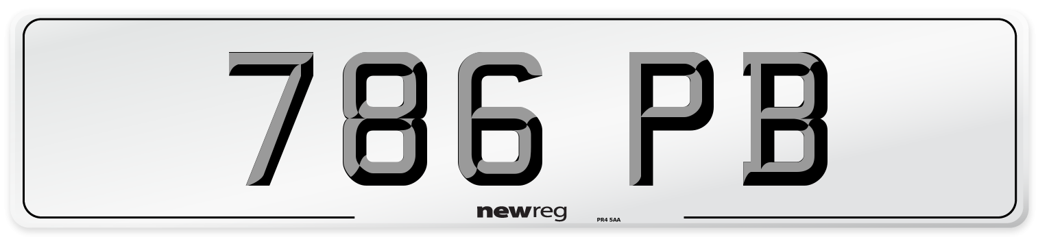 786 PB Front Number Plate
