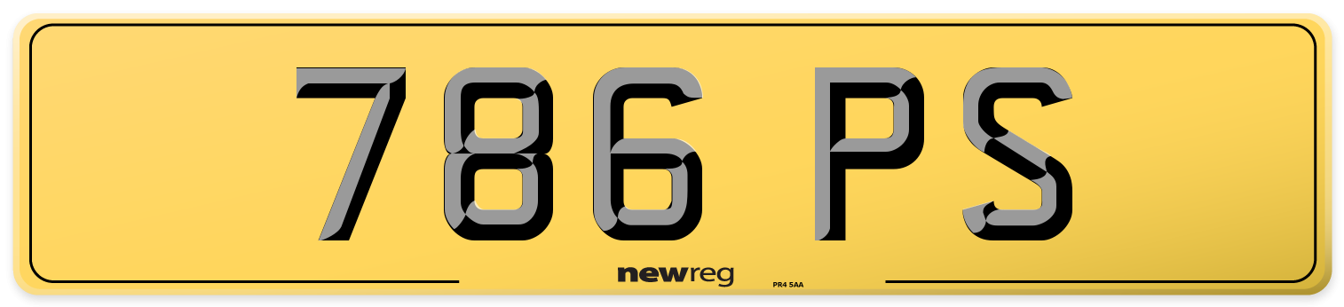 786 PS Rear Number Plate