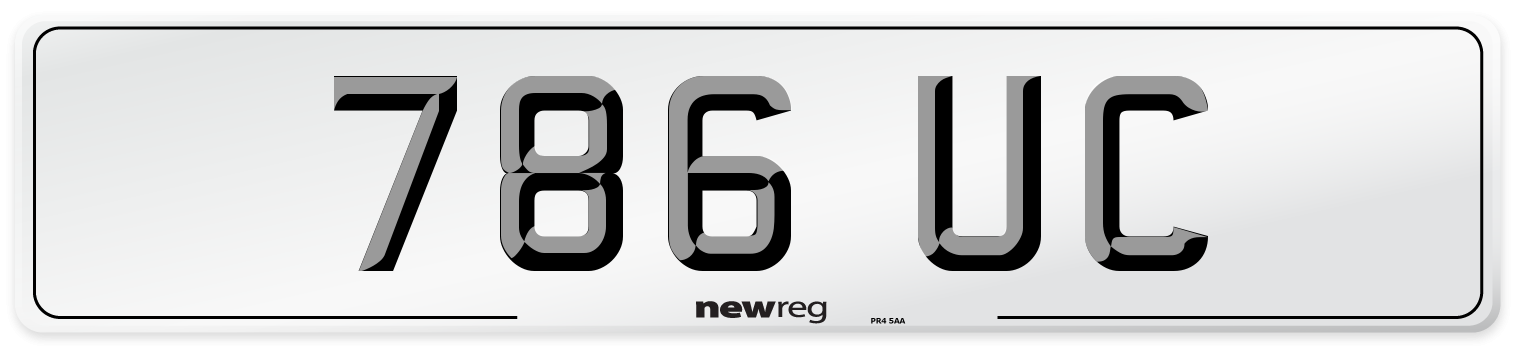 786 UC Front Number Plate