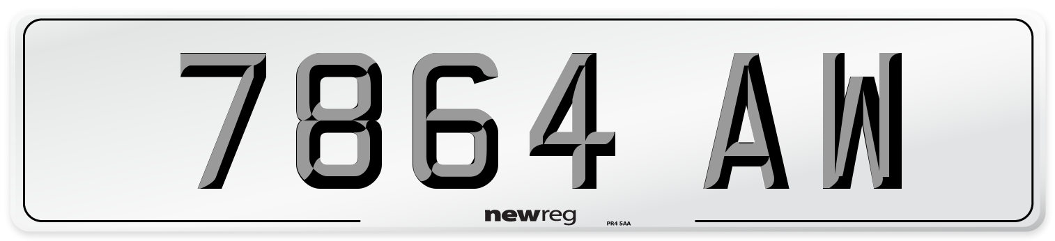 7864 AW Front Number Plate