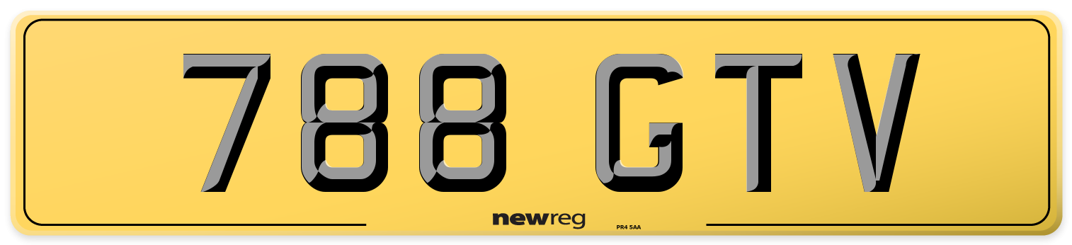 788 GTV Rear Number Plate