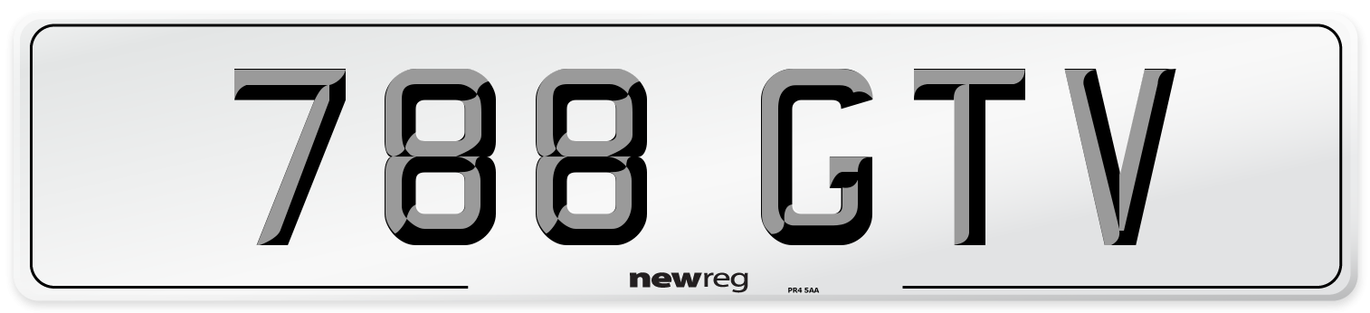 788 GTV Front Number Plate