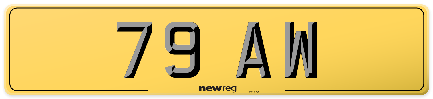 79 AW Rear Number Plate