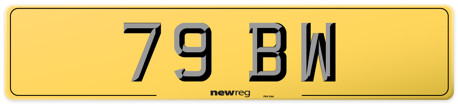 79 BW Rear Number Plate
