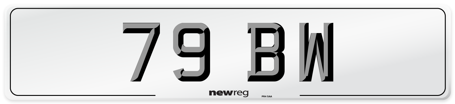 79 BW Front Number Plate