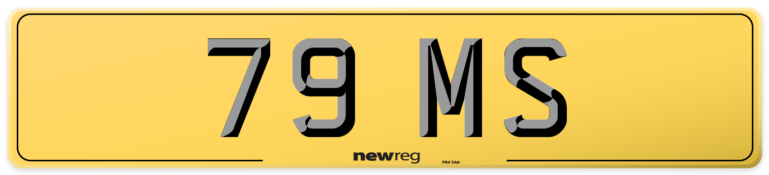 79 MS Rear Number Plate