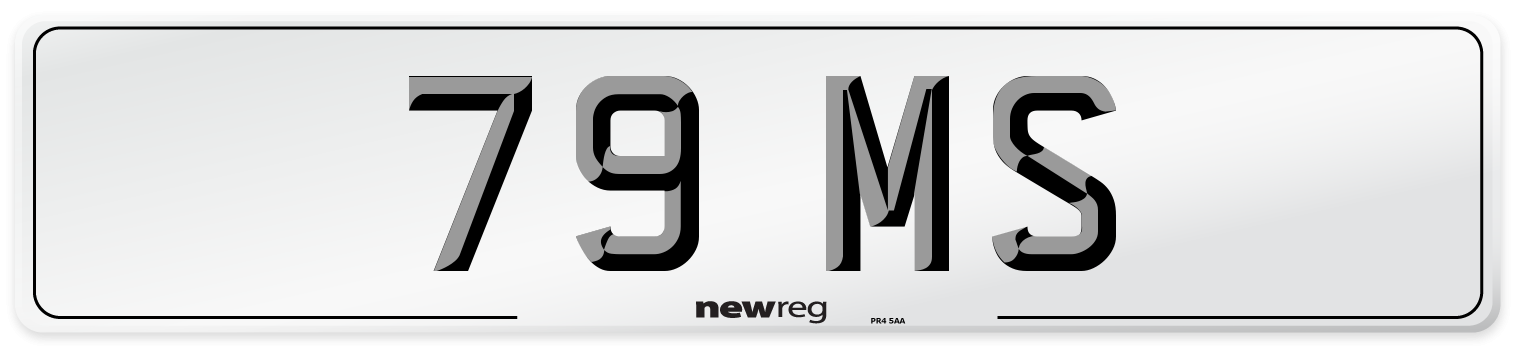 79 MS Front Number Plate