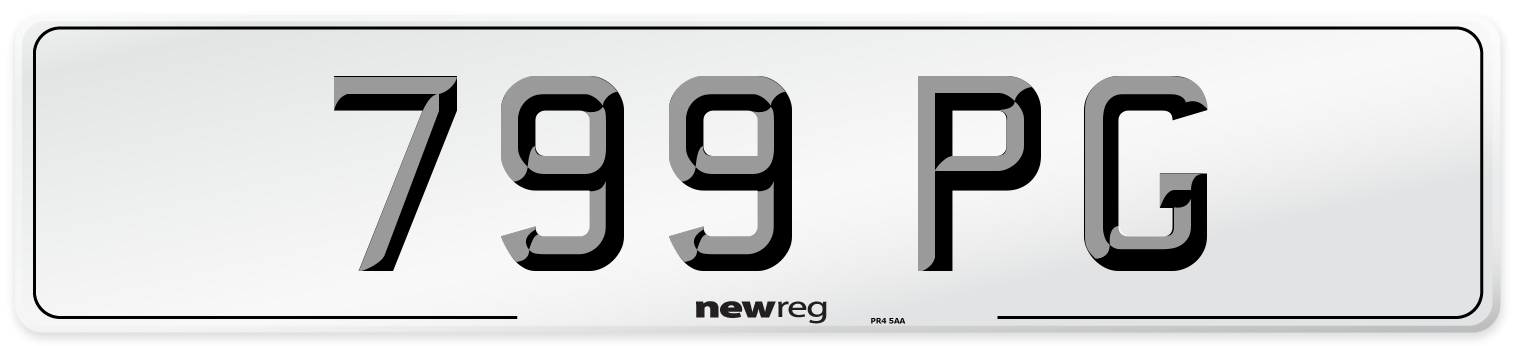 799 PG Front Number Plate