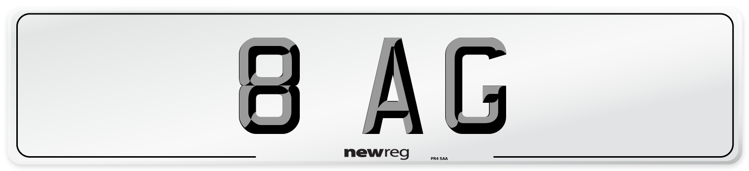 8 AG Front Number Plate