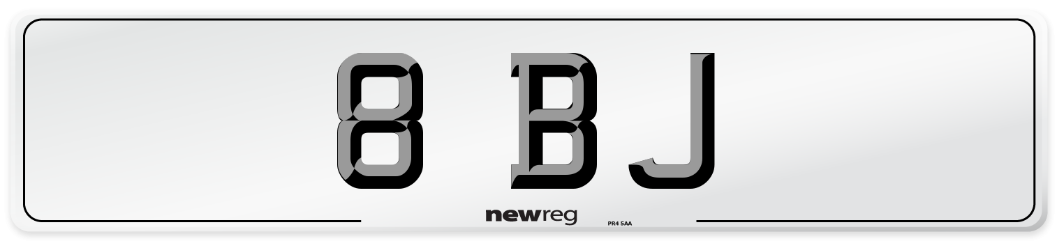 8 BJ Front Number Plate