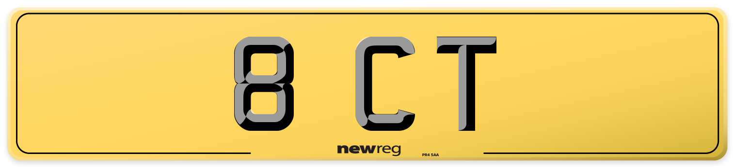 8 CT Rear Number Plate