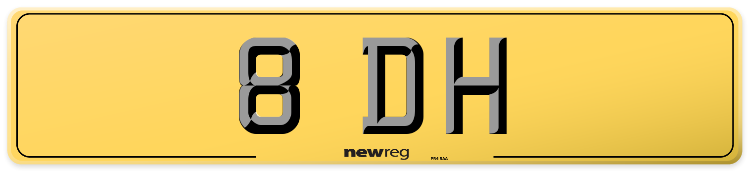 8 DH Rear Number Plate