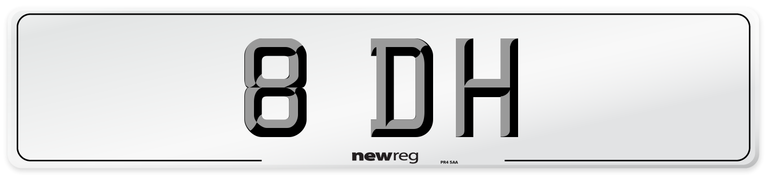 8 DH Front Number Plate