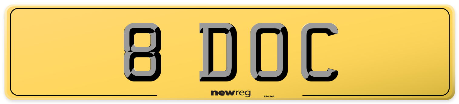 8 DOC Rear Number Plate