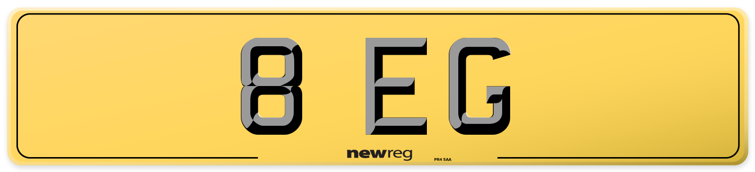 8 EG Rear Number Plate