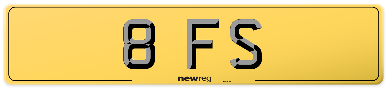 8 FS Rear Number Plate