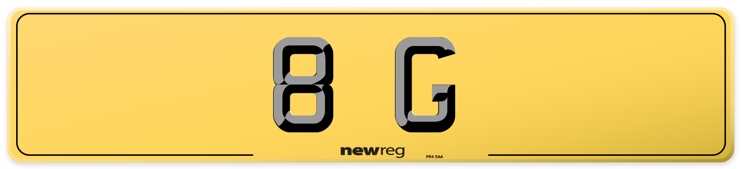 8 G Rear Number Plate