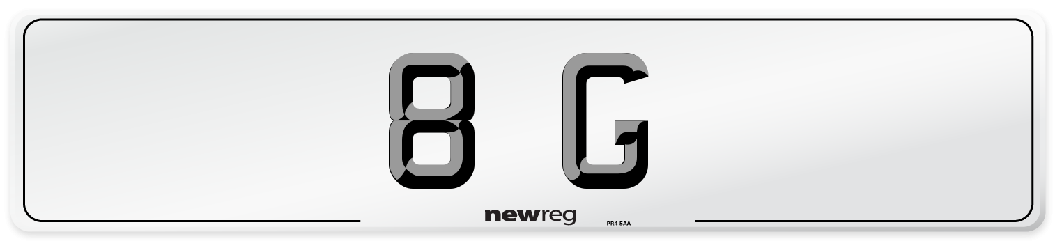 8 G Front Number Plate