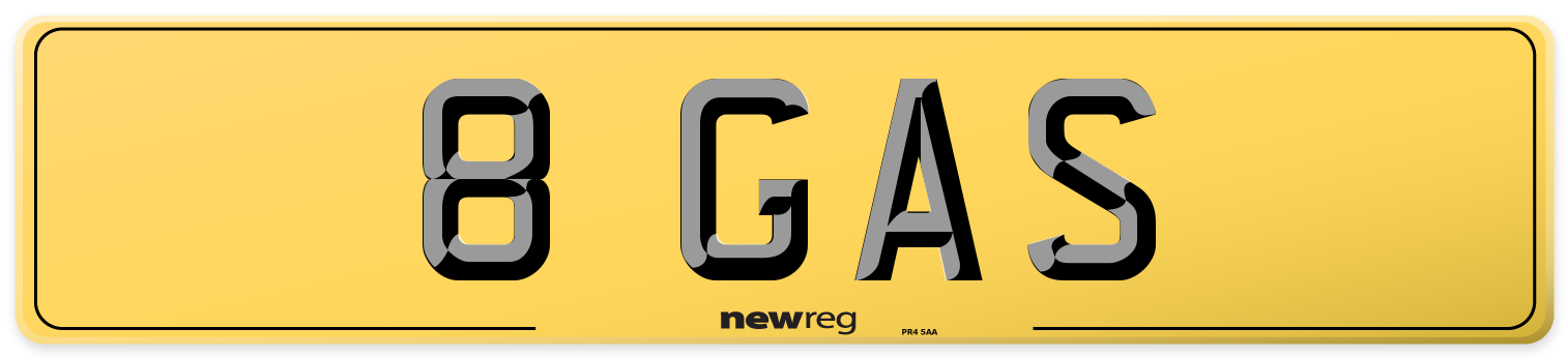 8 GAS Rear Number Plate