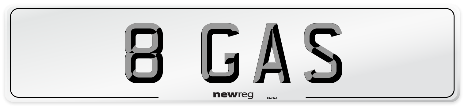 8 GAS Front Number Plate