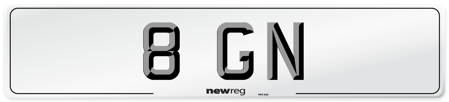 8 GN Front Number Plate