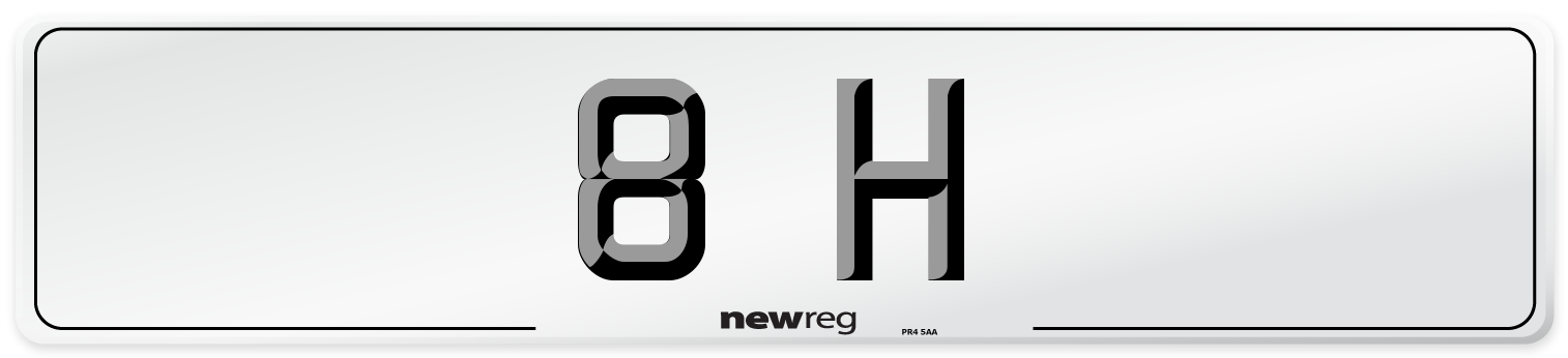 8 H Front Number Plate
