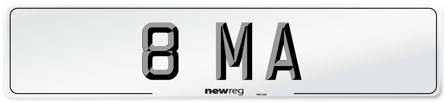 8 MA Front Number Plate