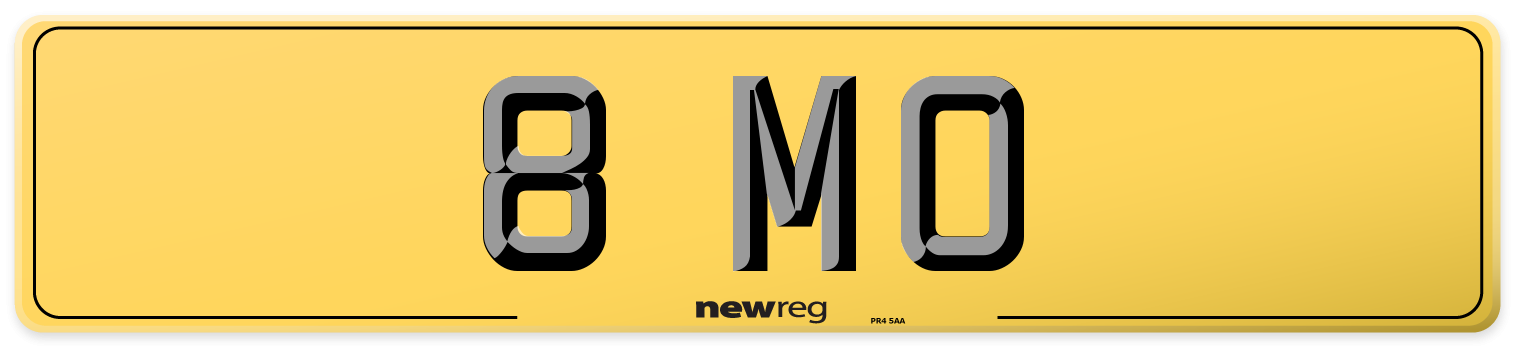 8 MO Rear Number Plate