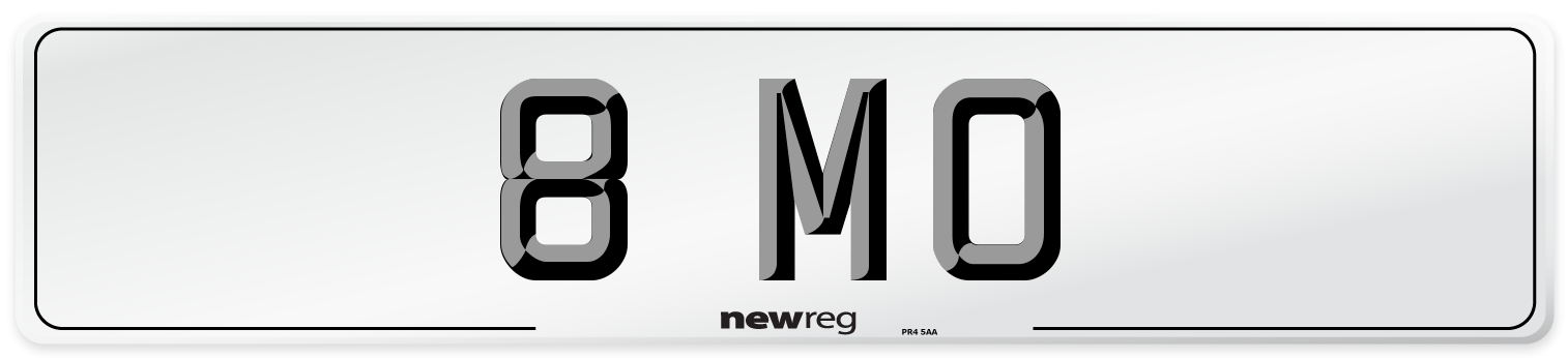 8 MO Front Number Plate