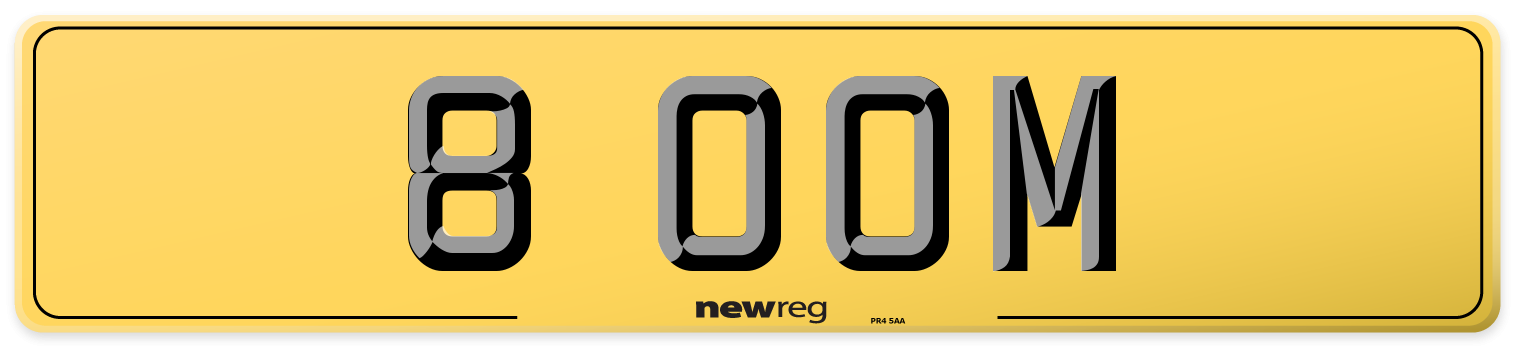 8 OOM Rear Number Plate