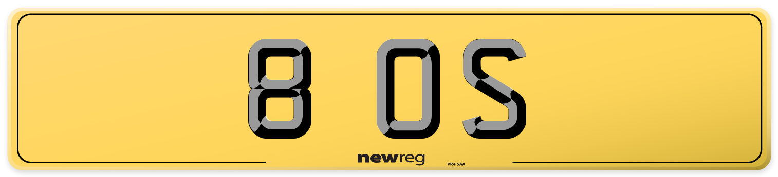 8 OS Rear Number Plate