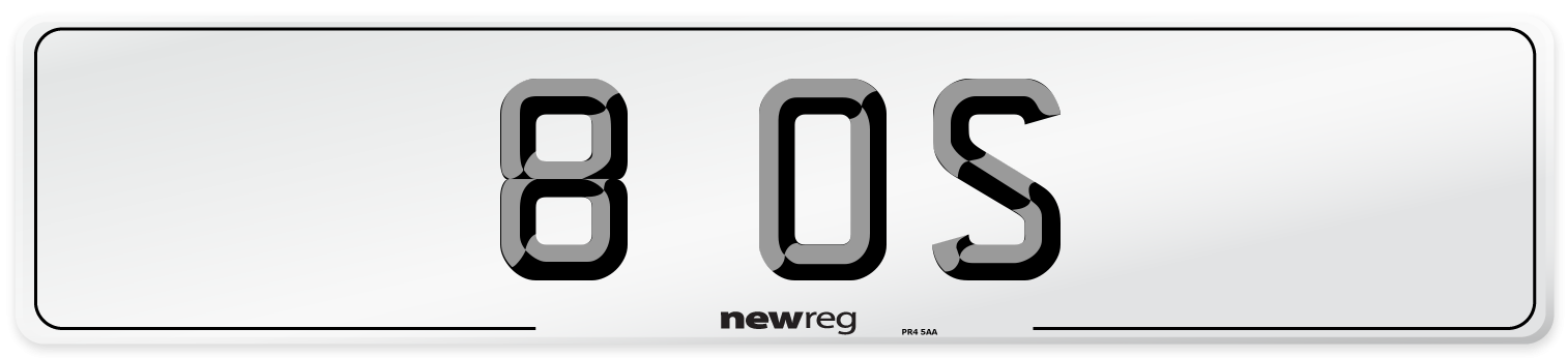 8 OS Front Number Plate
