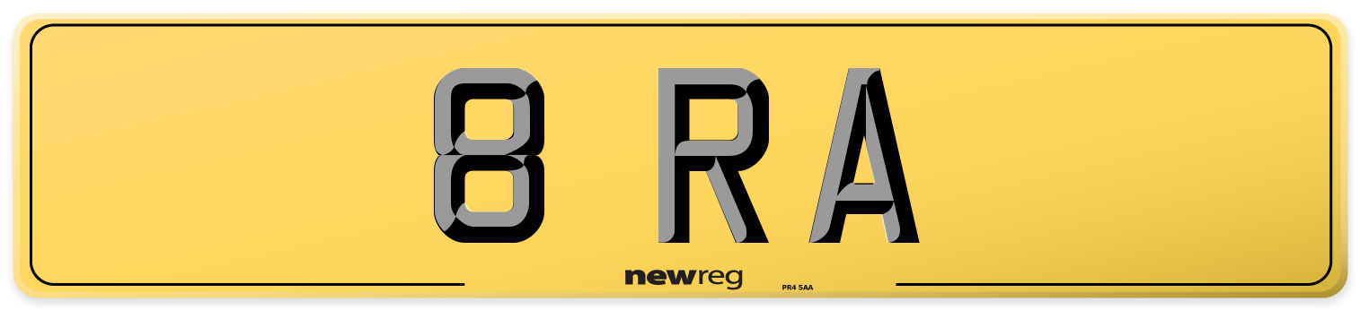 8 RA Rear Number Plate